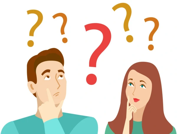 Illustration d'un questionnement d'un homme et d'une femme.