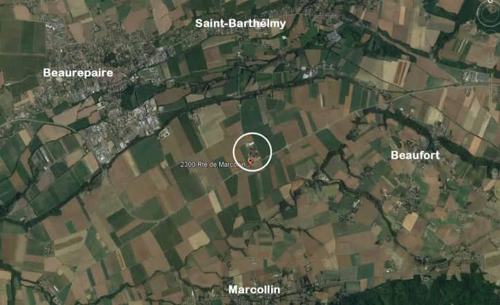 Carte de la situation géographique de la Compostière de Montremond.